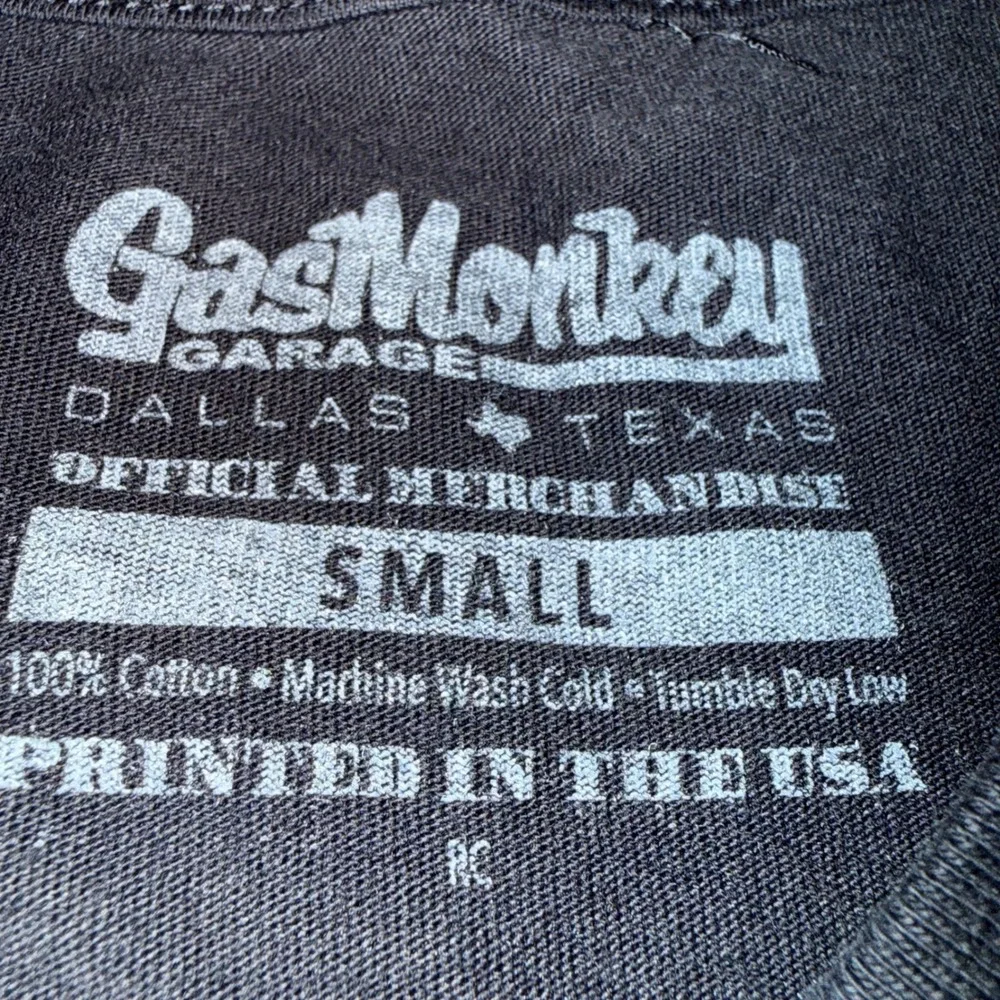 Gas Monkey Garage T Shirt Small Black Graphic‎ Monkey Logo Dallas TX